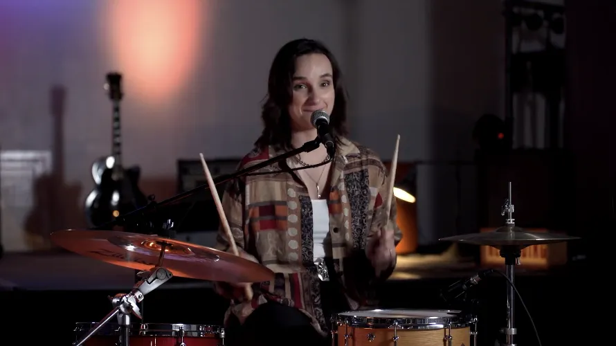 Class band singing I Love You So with ukuleles and Rock and Roll movement