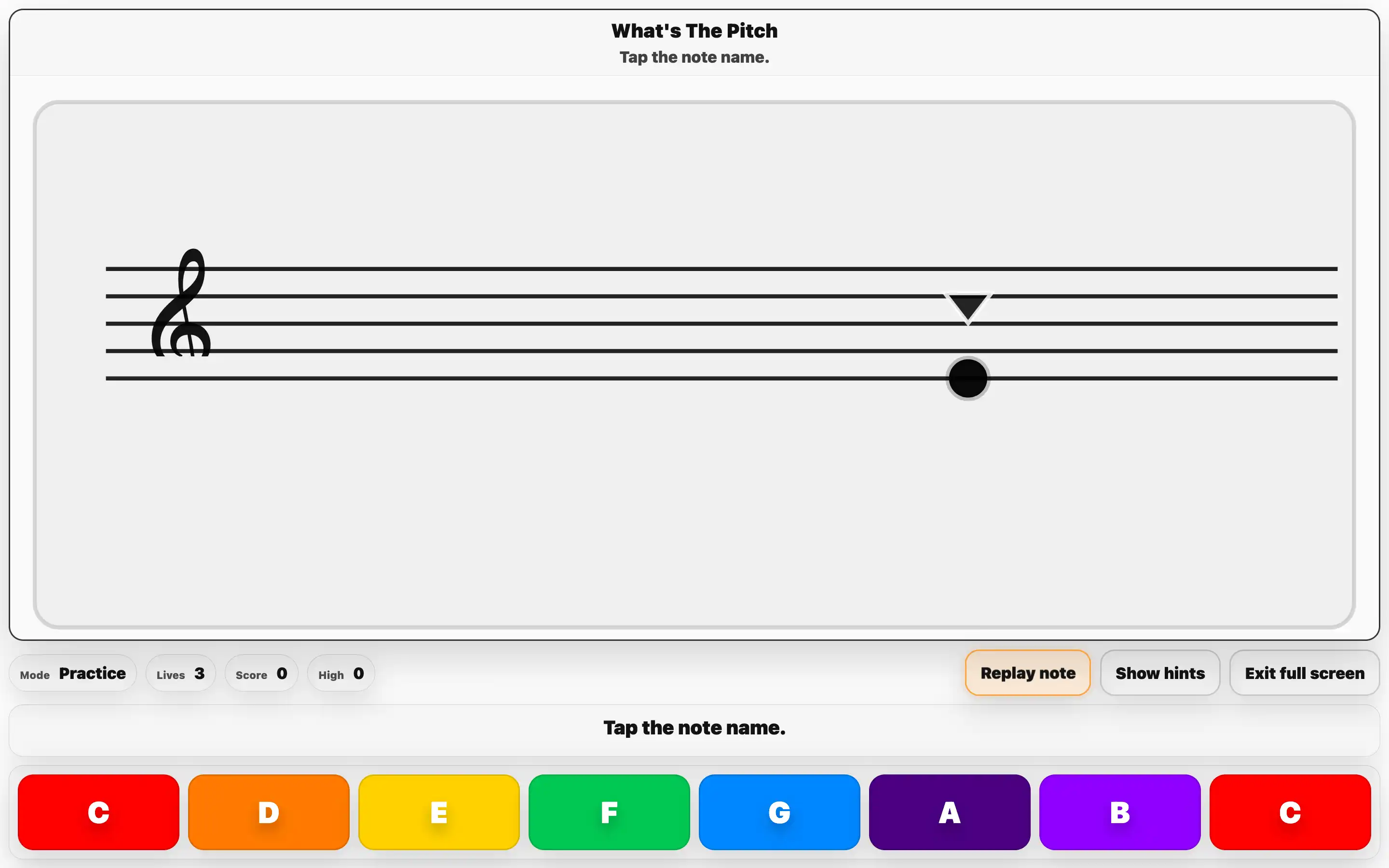 What's The Pitch note recognition game
