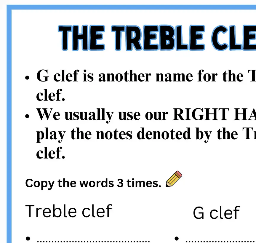 Year 1 music workbooks and theory